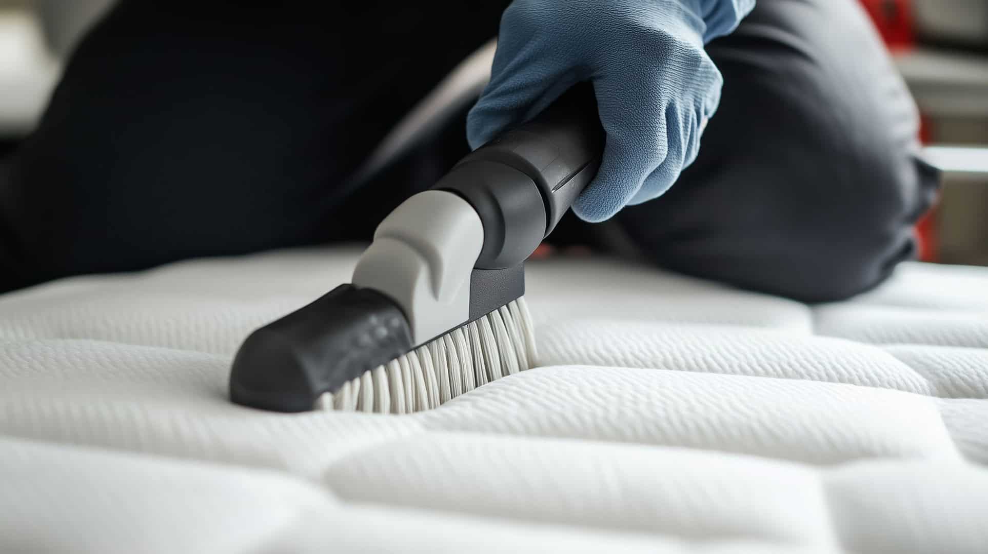 Mattress being professionally cleaned